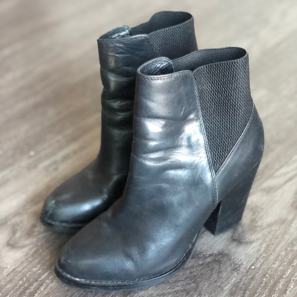 Aldo Black Leather Booties